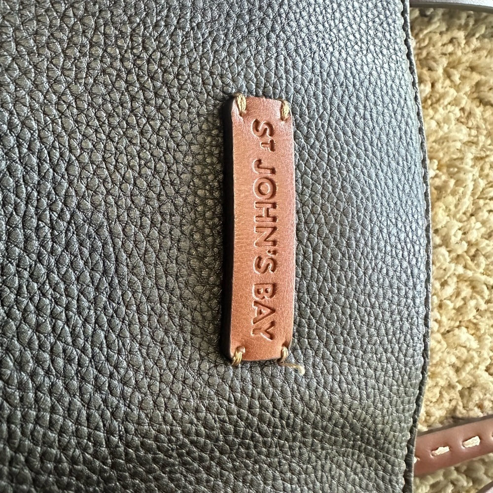 St. John's Bay Black Shoulder Bag with Tan Accents - Picture 4 of 16